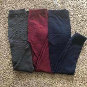 SOLD ❌ Angie cable-knit fleece lined leggings